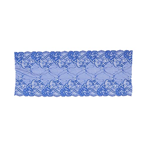 Rankomu Spitzenstoff Spitzenband 19 cm breit, 9,1 m, elastischer Spitzenstoff für DIY-Kleidung und Stickerei, blau, Bekleidungszubehör von Rankomu