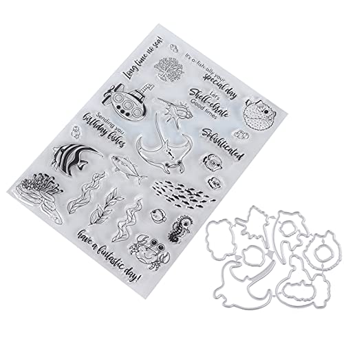 Rankomu Stanzformen Clear Stamps Set, TPR Praktisches Kartenherstellungswerkzeug, Tragbare Schneideform für Fotoalben, DIY Geschenke, Ideal für Basteln und Stempelkarten von Rankomu