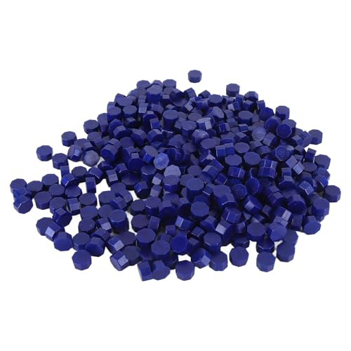 Rankomu Stempelwachs, achteckig, Wachsperlen, 250 g, blau, schnell schmelzend, Hochzeitseinladungen, Grußkarten, Briefe von Rankomu