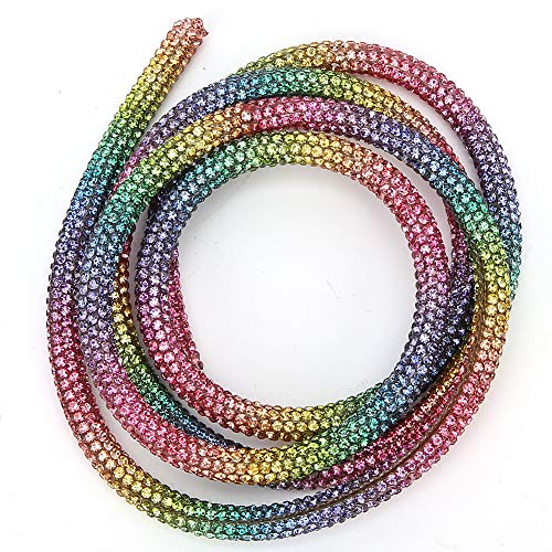 Rankomu Strass-Schlauchseil, Strass, Regenbogen-Farbe, Nr. 1, DIY-Nähzubehör für Hochzeitskleid und Kostümdekoration, dekorative Strasskette, 1 Meter lang von Rankomu