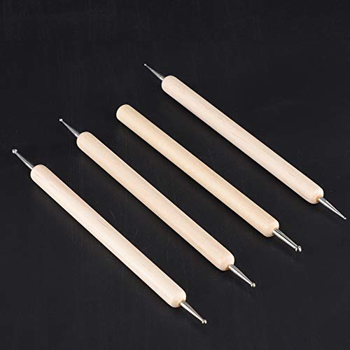 Rankomu Tonkugel-Eingabestift, 4 Stück, DIY-Töpferkugel-Eingabestift-Set, Modellier- und Prägewerkzeuge, Keramikkugel-Stift für Modellierarbeiten, ideal für Künstler und Bastler von Rankomu