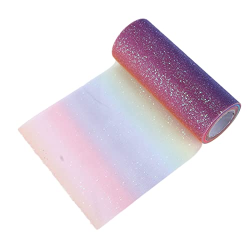 Rankomu Tüllrollen, Regenbogen-Glitzer, Tüllrolle, Stoff, lang, flexibel, für Hochzeit, Party, Tüll, exquisite breite Anwendung, 15,2 cm x 22,7 m von Rankomu