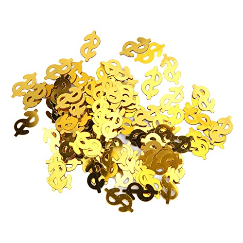 Rankomu Wurfkonfetti Dollarzeichen geformt Wurfkonfetti, 60g Gold Party Konfetti für Tischstreuungen und Dekorationen, Hochzeit Party Supplies von Rankomu