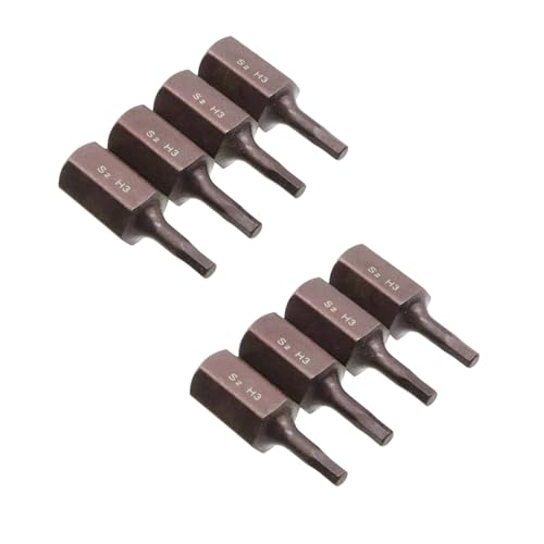 Rannb 3 mm Sechskant-Bohrer-Bit-Set, S2-Stahl, Schraubendreher-Bit-Set, 6,5 cm Sechskantschaft, H3, Sechskant-Bit-Set, 8 Stück von Rannb