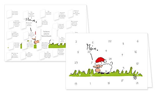 RASW035 - "Moin Weihnachten" Adventskalender-Doppelkarte - 12,5 x 18,5 cm mit hochwertigem Kuvert von Rannenberg & Friends