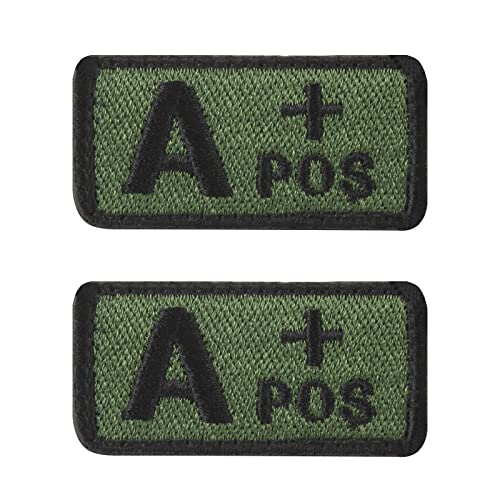 Ranstac Blutgruppen Klett Patch Blutgruppe Aufnäher Moral Patch Bestickter Applikation A/B/O/AB, 3 Modelle Optional CJ/XXT-02 (Armeegrün, A+) von Ranstac