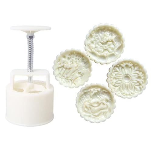 150g/200g Mooncake Mold Gebäck Formen Mooncake Stempel Hand Druck Werkzeug Blume Form Kunststoff Material Backen Zubehör Gebäck Werkzeuge Set von Ranuw