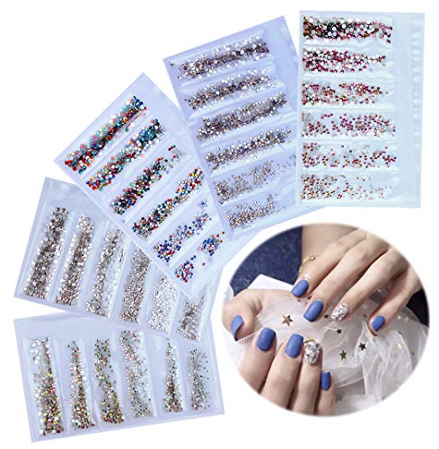 Ranvi 7200 Pieces (6 Grid) 5er Packung Nail Art Strass Dekoration Style1 von Ranvi