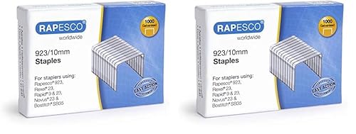 Rapesco 1237 923/10mm, Typ 23 verzinkte Heftklammern, 1000 Stück (Packung mit 2) von Rapesco