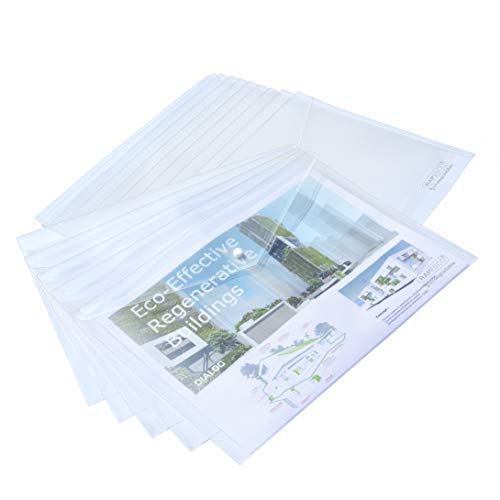 Rapesco 1590 ECO Dokumentenmappe mit Druckknopf, A3, Transparent, 15 Stück von Rapesco