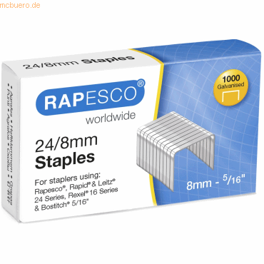 Rapesco Heftklammern 24/8 VE=1.000 Stück von Rapesco