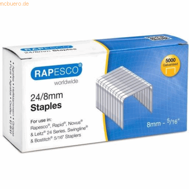 Rapesco Heftklammern 24/8mm VE=5000 Stück von Rapesco