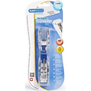 Rapesco Klammernspender Supaclip 60 transparent incl. 8 Clips in mehreren Farben von Rapesco