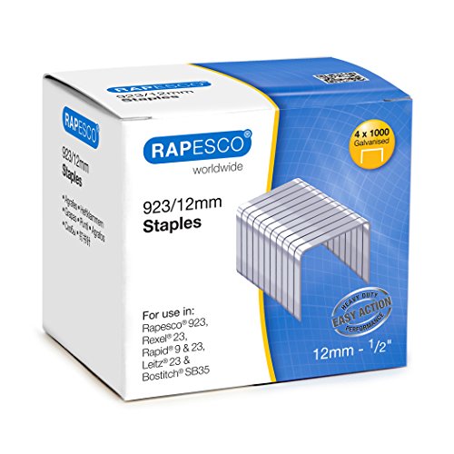 Rapesco S92312Z3 923/12 mm, Typ 23 verzinkte Heftklammern, 4000 Stück von Rapesco