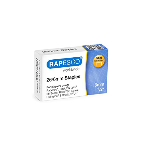 Rapesco Tackernadeln, 26/6 mm, 20 Packungen mit je 1000 Stück von Rapesco