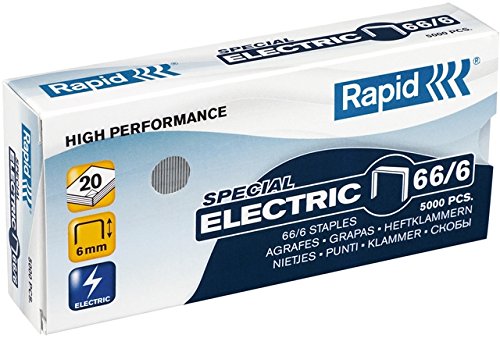 Rapid® Heftklammer, ELECTRIC, 66/6, verzinkt (5.000 Stück), Sie erhalten 1 Packung á 5000 Stück von Rapid