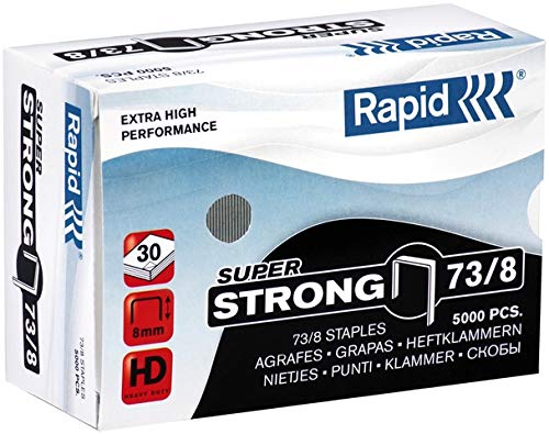 Rapid® Heftklammer, STRONG, 73/8, verzinkt (5.000 Stück), Sie erhalten 5 Packungen á 5000 Stück von Rapid