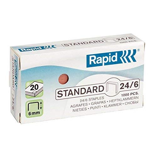 Rapid® Heftklammern 24/6mm Standard, verkupfert, 1000 Stück; Packungsinhalt: 1000 Stück von Rapid