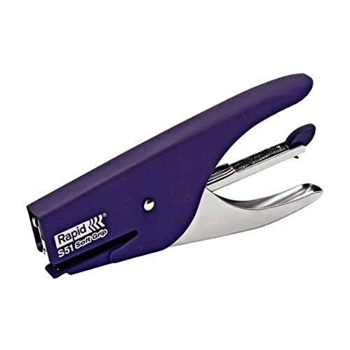 Rapid 10538741 Heftzange S51Soft Grip, Metall, 12 Blatt, violett von Rapid