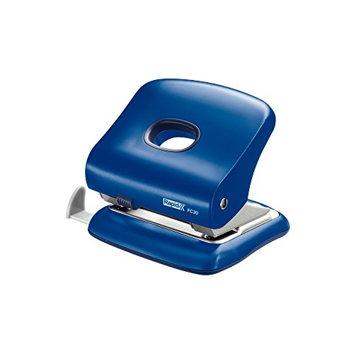 Rapid 23639402 Locher (30 Blatt, Anschlagschiene mit Formatvorgaben, Metall, FC30) blau von Rapid