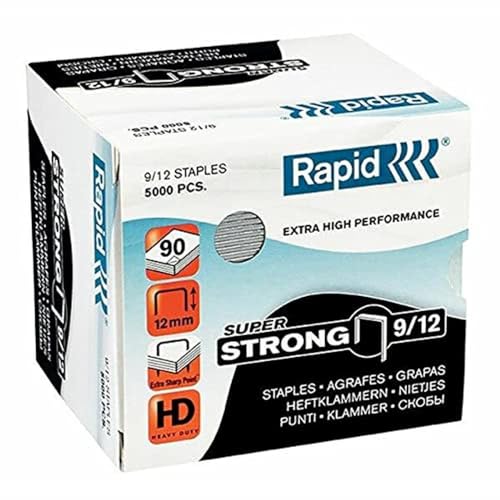 Rapid 24871400 Heftklammern 9/12mm Super Strong, verzinkt, 5000 Stück von Rapid