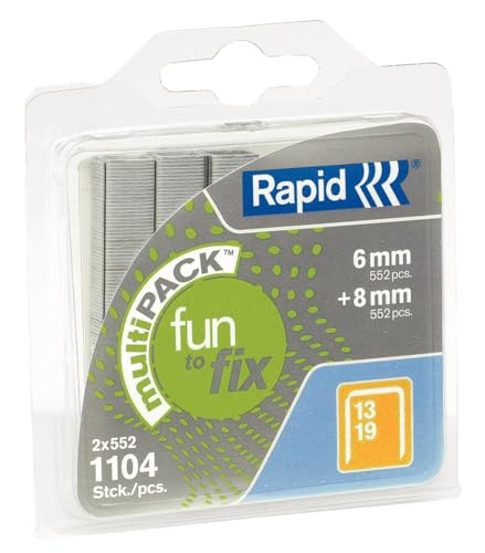 Rapid 40108724 Heftklammern 13/6+8mm, Blisterverpackung, 1100 Stück von Rapid