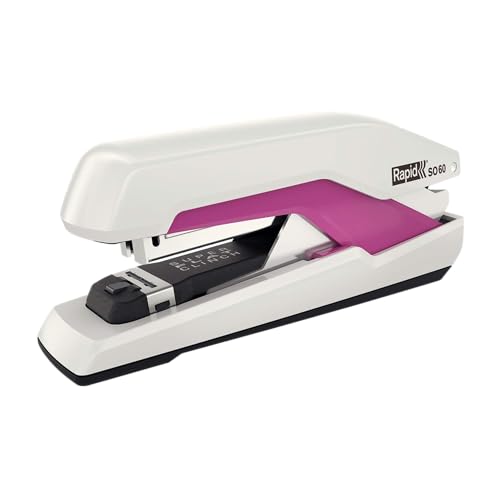 Rapid 5000554 Tacker Super Flachheftgerät (60 Blatt, Mühelos, Omnipress, Hochwertiges Ergonomisches Gehäuse, Inkl. Heftklammern, SO60) pink von Rapid