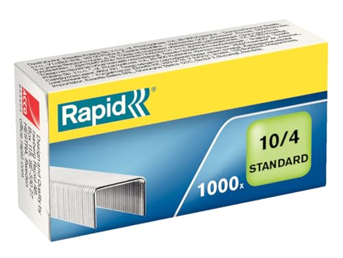 Rapid Heftklammern No. 10, 10/4 mm, Standard, verzinkt, 20 x 1000 Stück, 24862900 von Rapid