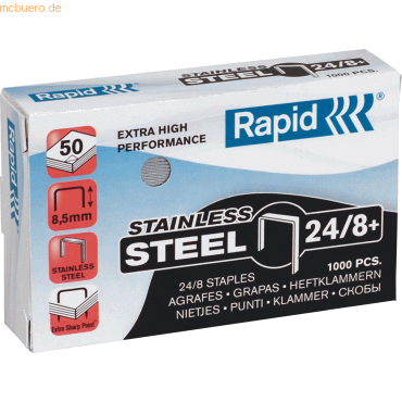 Rapid Heftklammern 24/8+ verzinkt Super Strong VE=5000 Stück von Rapid