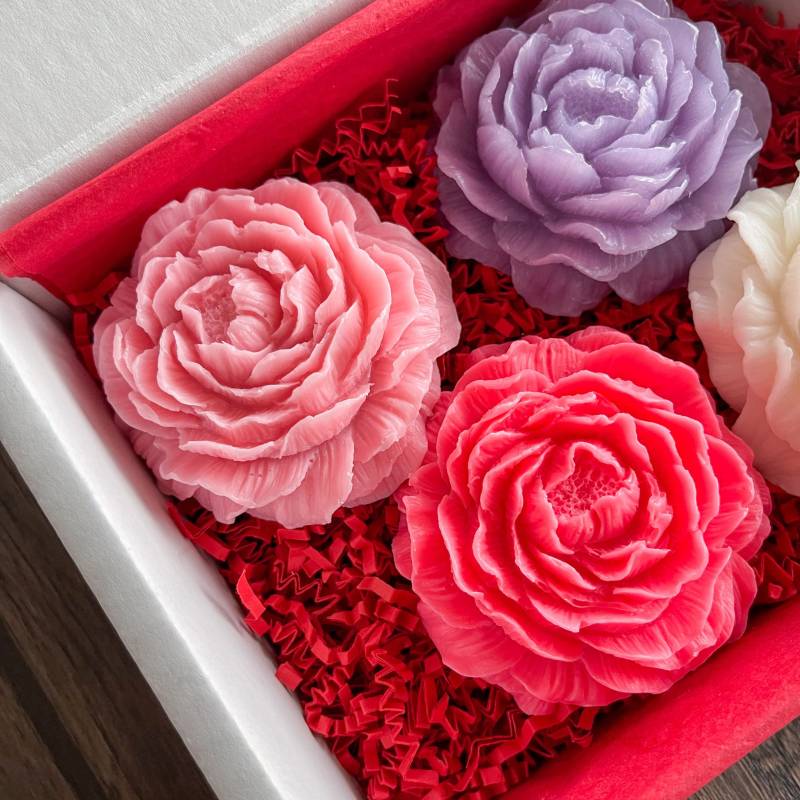 4 X Rosen Seife Geschenk-Box | Handgemachte Seifen von Raqsoaps