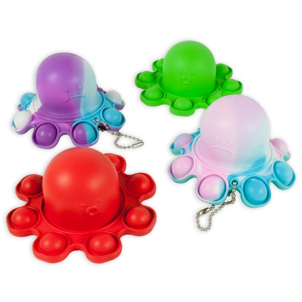 Oktopus-Pop-Toy, Silikon, 1 Stück, 9cm x 5,5cm für die Mitgebseltüte von Rasehorn