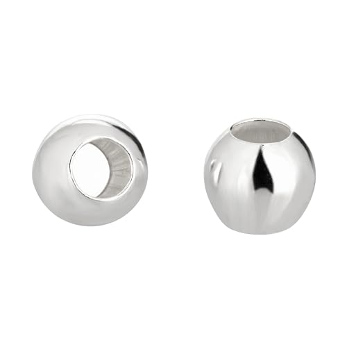 Runde Perlen aus 925er Sterlingsilber, 3 mm, nahtlos, mit 1,5 mm Lochgröße, verkauft in Packungen (100 Stück), Platzhalter, Abstandshalter für Halsketten, Armbänder, Fußkettchen, Ohrringe, von Rashbel