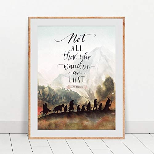 Raumdekor Herr der Ringe-Film-Plakat-Kunst-Entwurfs-Wand-Kunst Leinwand-Malerei Bild Klassische Zitate Druck for Wohnzimmer Wohnkultur für Zuhause (Size (Inch) : 40x50 cm No Frame) von Raumdekor