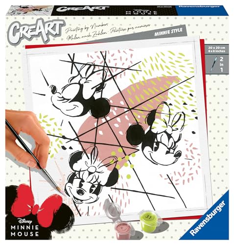 Ravensburger Malen nach Zahlen carré Disney Mouse Mickey Ravensburger CreArt-Malen nach Zahlen 20127 – Minnie Style – ab 12 Jahren, one Size von Ravensburger