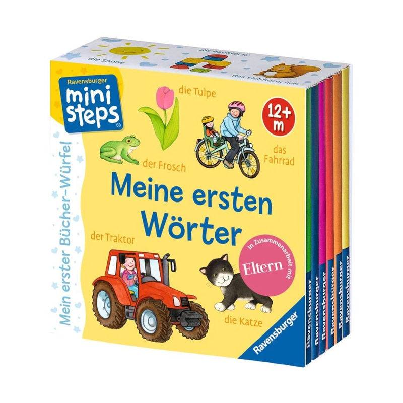 Ministeps: Mein Erster Bücher-Würfel: Meine Ersten Wörter (Bücher-Set) - Ina Milk, Pappband von Ravensburger Verlag