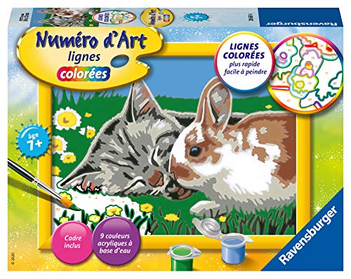 Ravensburger 4005556286614 Numéro d'art - Petit - Chaton et Son compagnon le Lapin Kreativ, Farbenfroh, Klein von Ravensburger