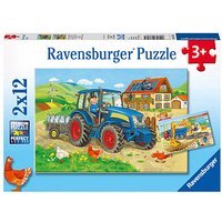 Ravensburger Baustelle und Bauernhof Puzzle, 2 x 12 Teile von Ravensburger