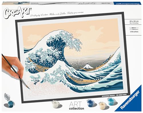 Ravensburger CreArt 23690 - ART Collection: The Great Wave (Hokusai) - Malen nach Zahlen Erwachsene - ab 14 Jahren, Malen nach Zahlen Kunst von Ravensburger