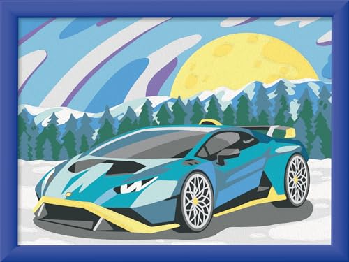 Ravensburger CreArt 23959 Blauer Lamborghini-Malen nach Zahlen Auto für Kinder ab 9 Jahre von Ravensburger