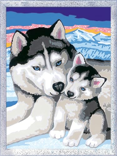 Ravensburger CreArt 28479 - Husky Kuss - Malen nach Zahlen Hund für Kinder ab 7 Jahre von Ravensburger