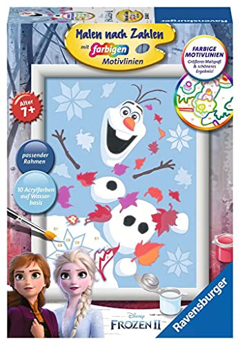 Ravensburger CreArt 28484 - Fröhlicher Olaf - Malen nach Zahlen Disney Frozen für Kinder ab 7 Jahre - Ostergeschenke Kinder 7 Jahre von Ravensburger