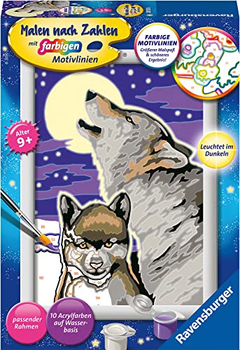 Ravensburger CreArt 28513 - Mystische Wölfe - Malen nach Zahlen Wolf für Kinder ab 9 Jahre von Ravensburger