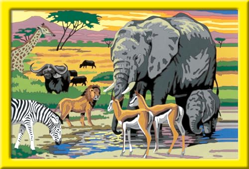 Ravensburger CreArt 28766 - Tiere in Afrika - Malen nach Zahlen Wilde Tiere für Kinder ab 9 Jahre von Ravensburger