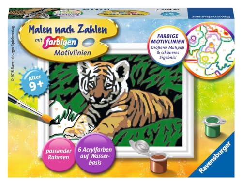 Ravensburger CreArt 29605 - Süßer Tiger - Malen nach Zahlen Tiger für Kinder ab 9 Jahre von Ravensburger