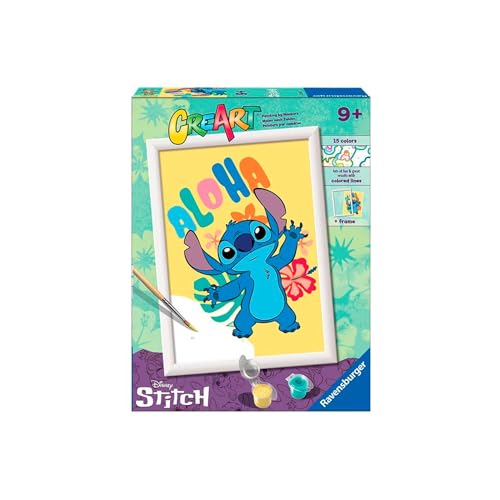 Ravensburger - CreArt D: Stitch Disney, Malen-nach-Zahlen-Set, enthält EIN vorgedrucktes Brett, einen Pinsel, Farben und Zubehör, EIN kreatives Spiel für Jungen und Mädchen von Ravensburger