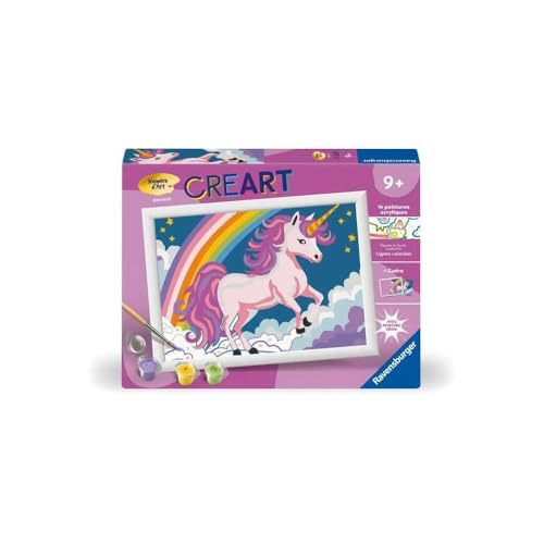 Ravensburger CreArt Kids 18 x 24 cm – Kunstnummer – Einhorn Neon – Set zum Malen nach Zahlen – ab 7 Jahren – 25904 von Ravensburger