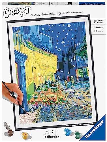 Ravensburger CreArt - Malen nach Zahlen 23519 ART Collection: Café Terrrace (Van Gogh) ab 14 Jahren, Yellow von Ravensburger