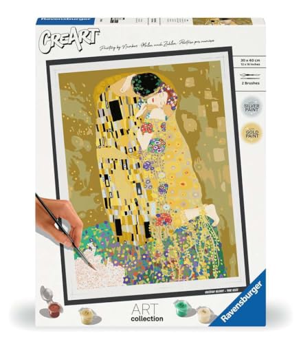 Ravensburger EL Beso CreArt-Malen nach Zahlen 23648 Art Collection: The Kiss (Klimt) ab 14 Jahren, Yellow, Mittel von Ravensburger