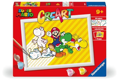 Ravensburger CreArt Serie D: Super Mario, Malset nach Zahlen, enthält ein vorgedrucktes Brett, einen Pinsel, Farben und Zubehör, kreatives Spiel für Jungen und Mädchen ab 9 Jahren von Ravensburger