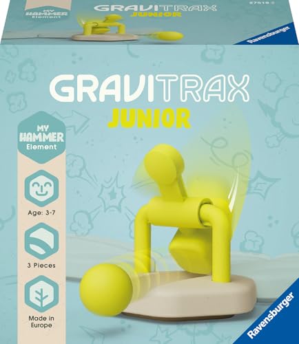 Ravensburger GraviTrax Junior Element Hammer - Erweiterbare Kugelbahn für Kinder, Murmelbahn überwiegend aus nachwachsenden Rohstoffen mit Lern- und Konstruktionsspielzeug ab 3 Jahren von Ravensburger